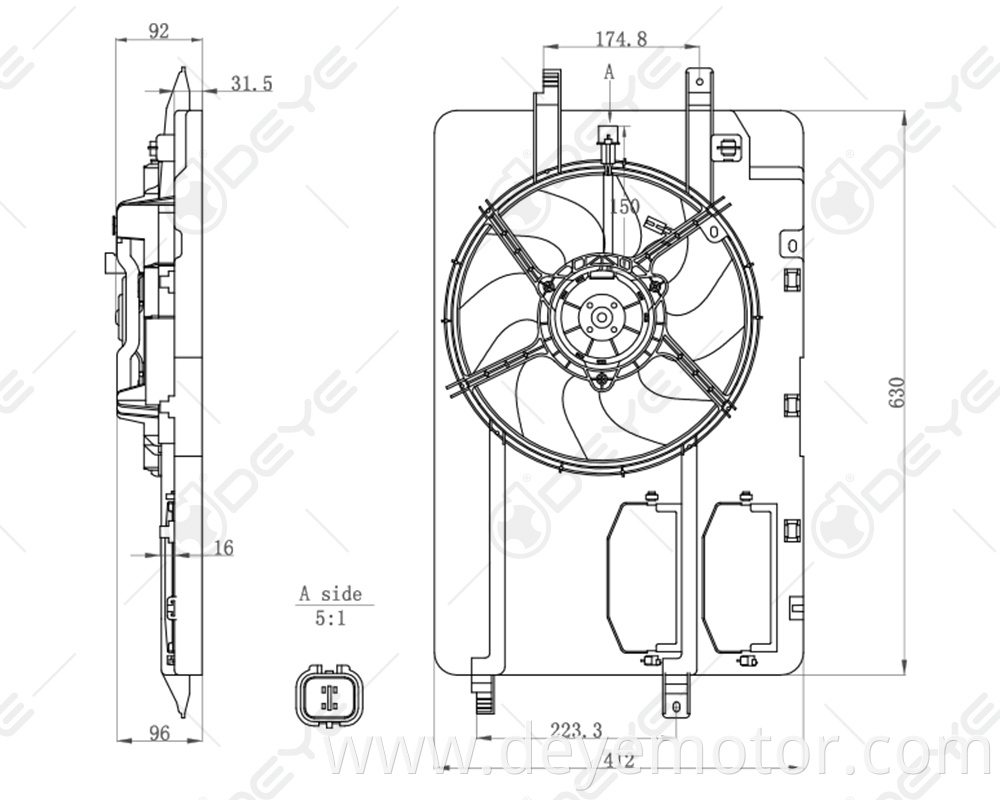 4545000293 hot selling radiator cooling fan for SMART